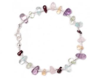 liquid silver bracelet with mxd crystals