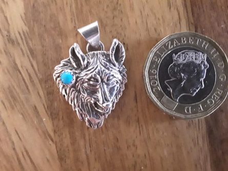 Silver Wolf Head Pendant PAWHT