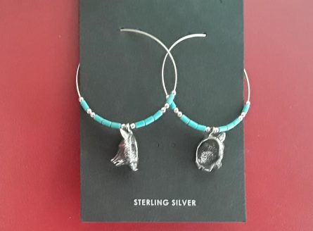 Large Silver Wolf Hoop Earrings - Image 3