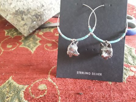 Large Silver Wolf Hoop Earrings - Image 7