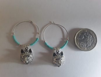 Wolf small hoop earrings 4