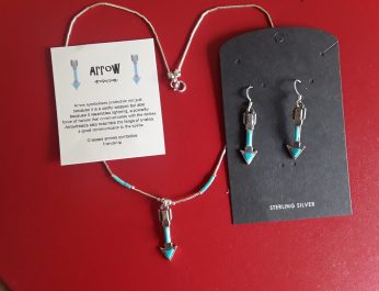 Arrow and turquoise earrings or necklace 3