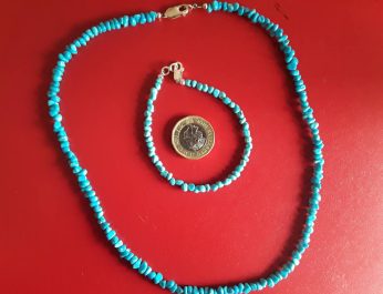 Sleeping beauty turquoise chip necklace and bracelet 6